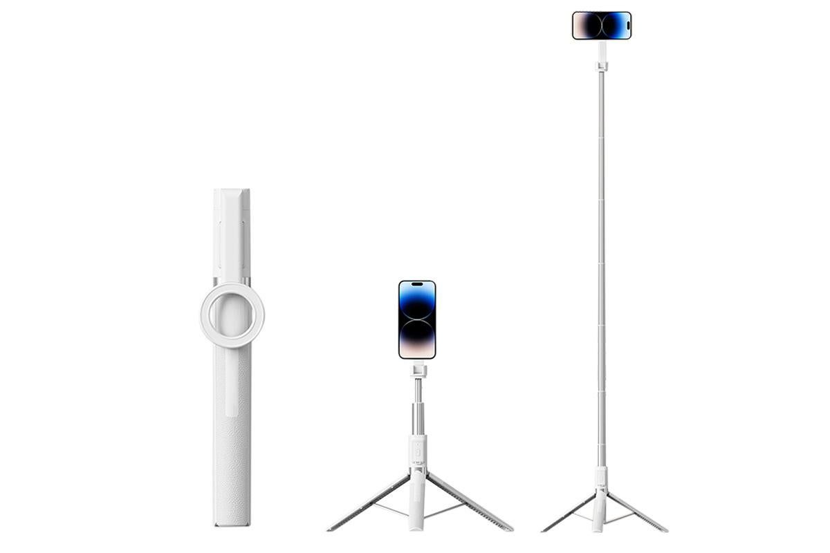 Selfie Stick Tripod 360-degree Rotatable Tripod for iPhone Android - White