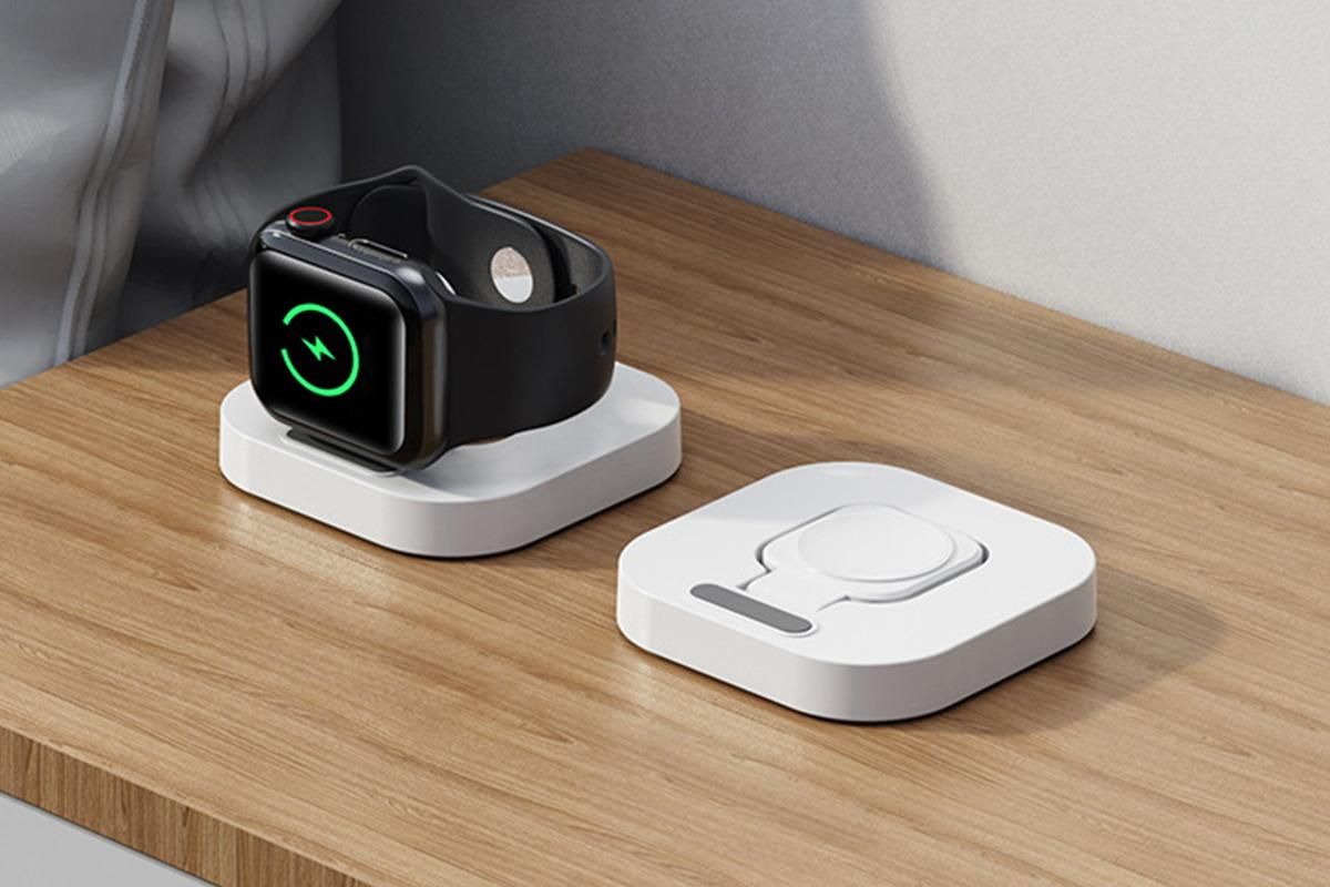 Portable Charging Dock for Apple Watch Wireless Watch Charger Stand Compatible with Apple Watch -White