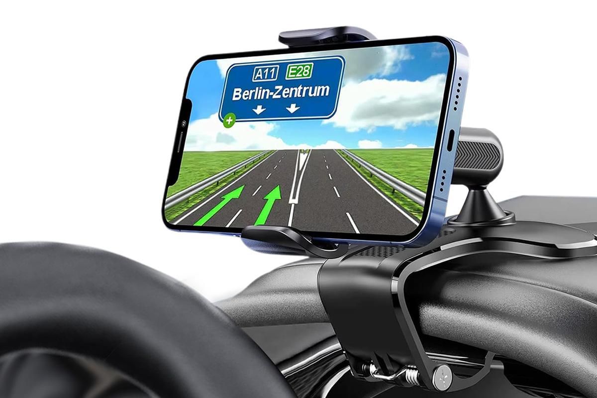 Universal Dashboard Stand 360 Degree Rotation Car Phone Holder Mount Clamp for 4.7-7.2 Inches Smartphones