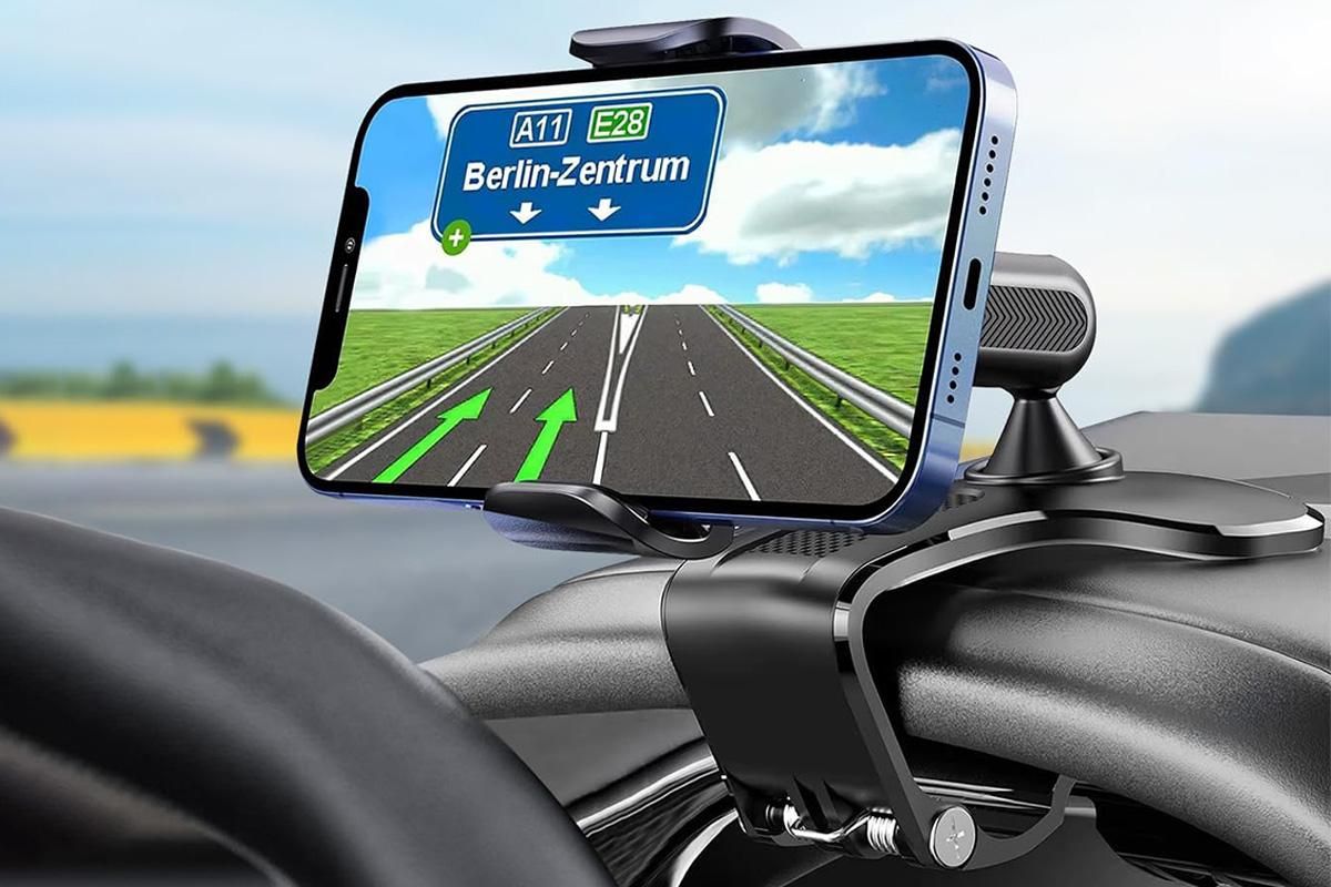 Universal Dashboard Stand 360 Degree Rotation Car Phone Holder Mount Clamp for 4.7-7.2 Inches Smartphones