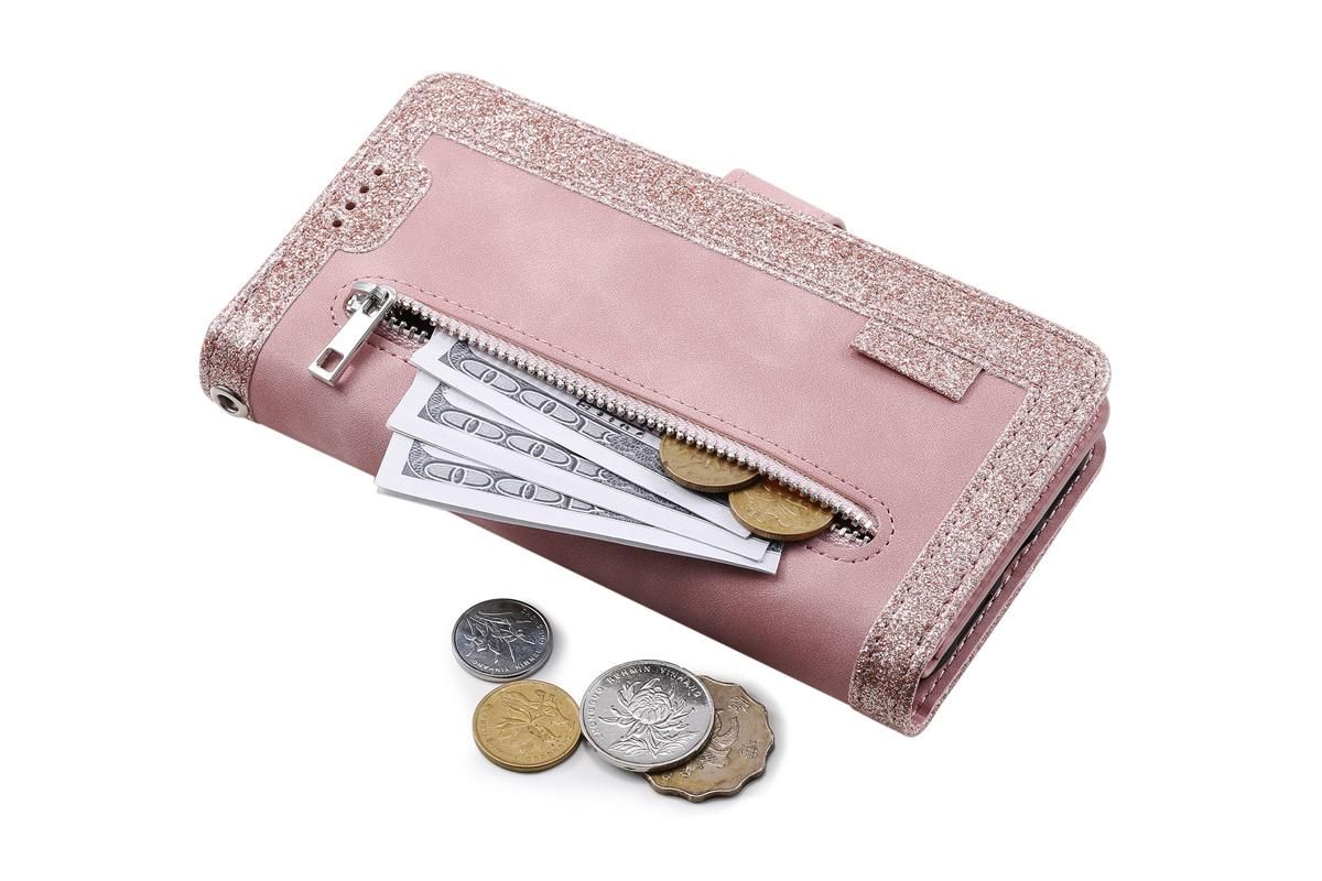 for iPhone 15 Series Case Leather Wallet Flip Cover -Pink /iPhone 15 Pro Max