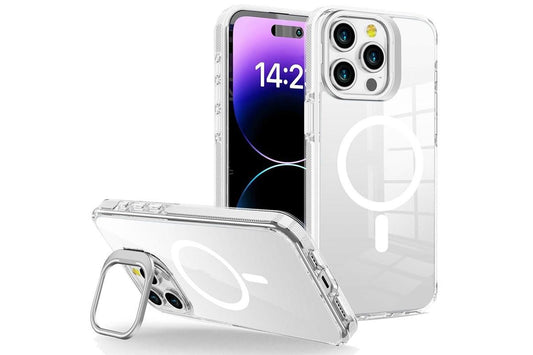 For iPhone 16 Series Phone Case with Stand Full Body Case -White /iPhone 16 Pro