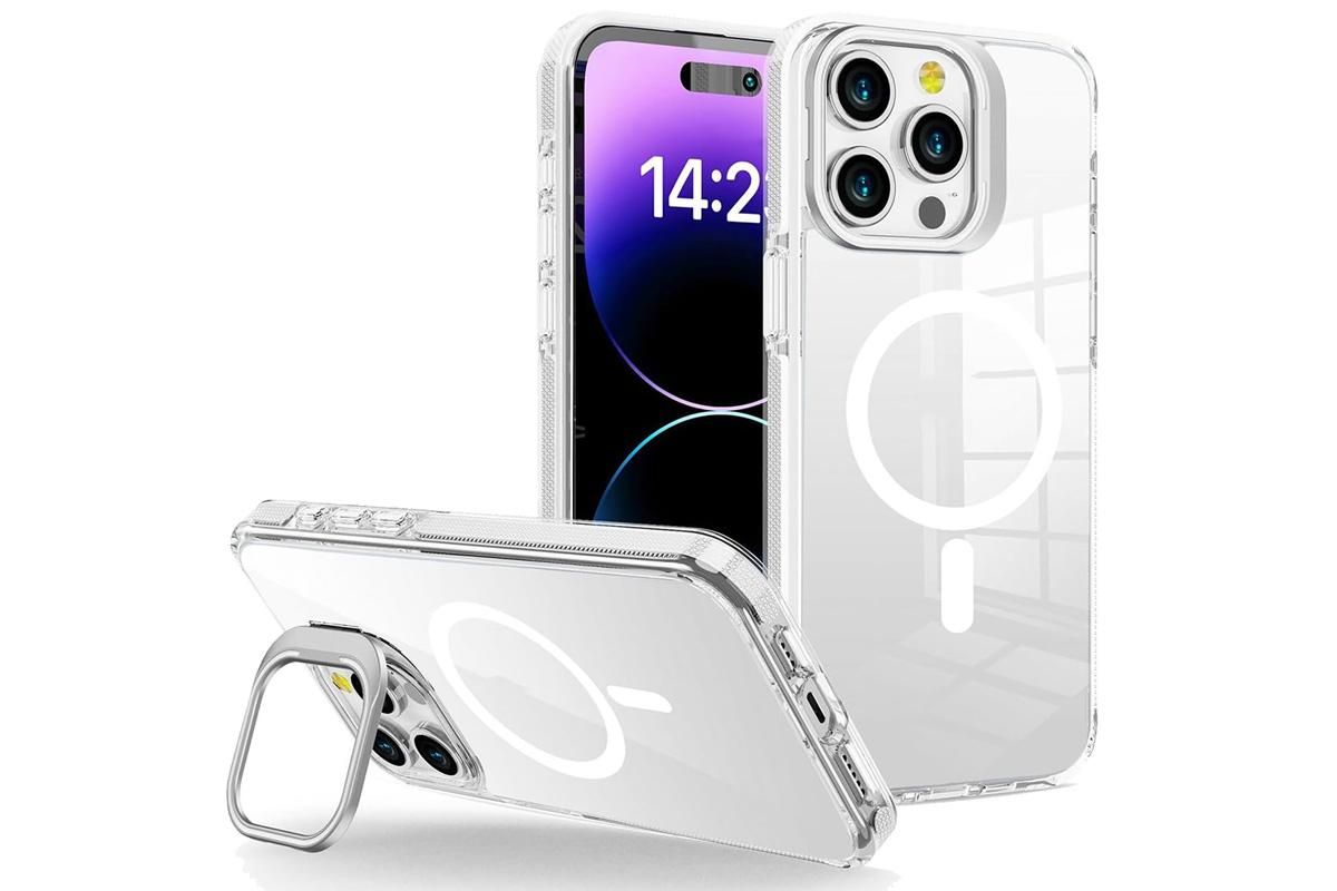 For iPhone 16 Series Phone Case with Stand Full Body Case -White /iPhone 16 Pro Max