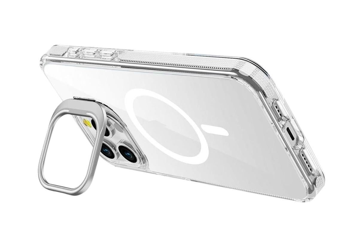 For iPhone 16 Series Phone Case with Stand Full Body Case -White /iPhone 16 Pro Max