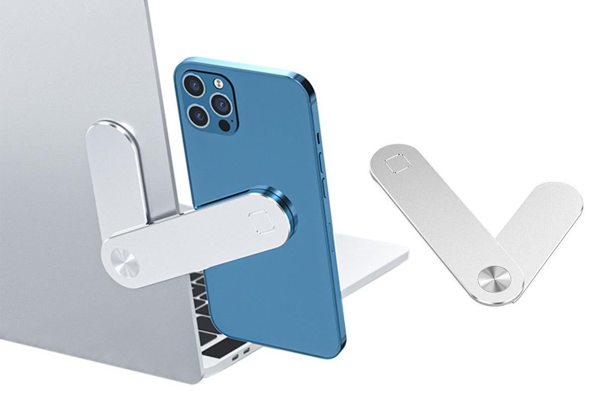 Portable PC Laptop Phone Holder Screens Expansion Mobile Side Mount Holder -Silver