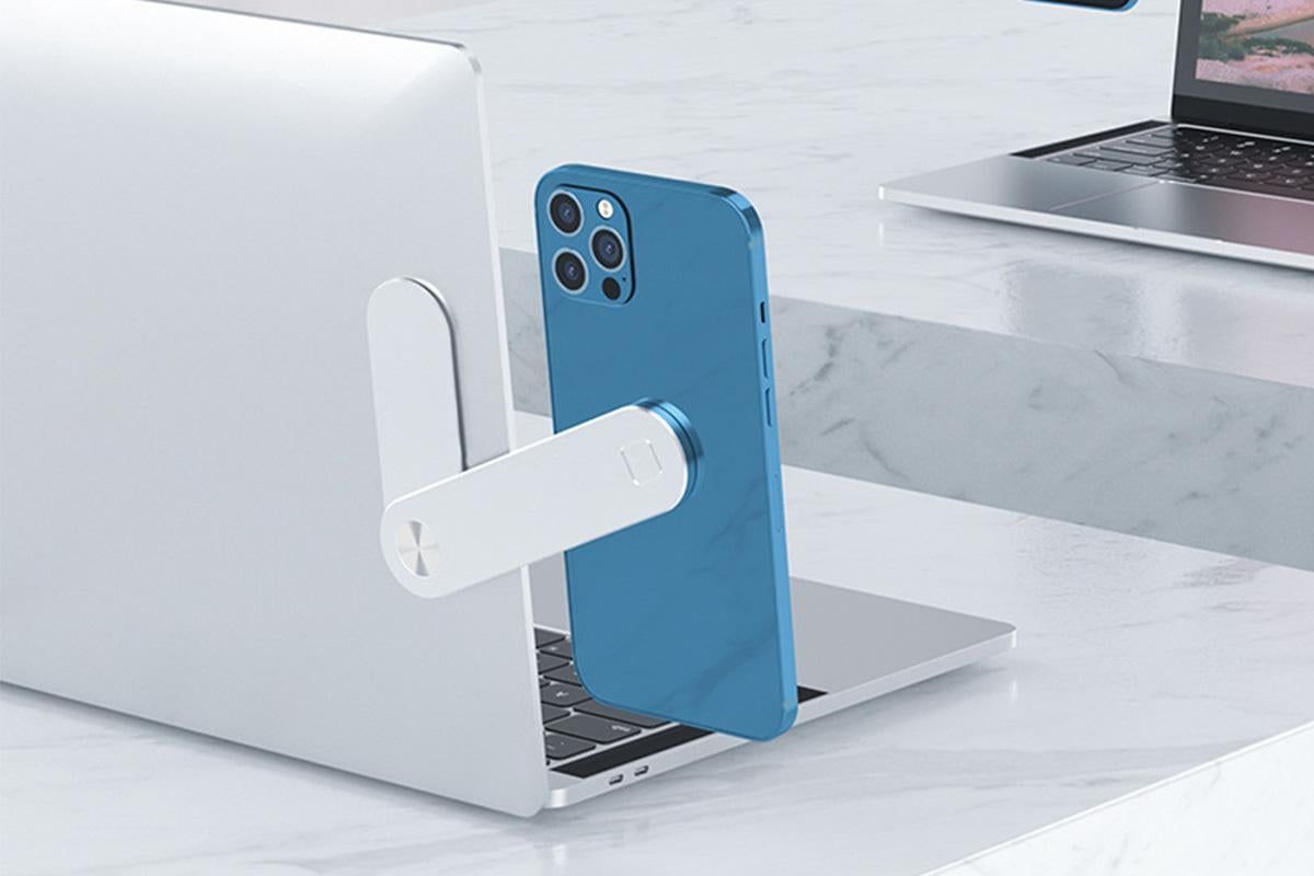 Portable PC Laptop Phone Holder Screens Expansion Mobile Side Mount Holder -Silver