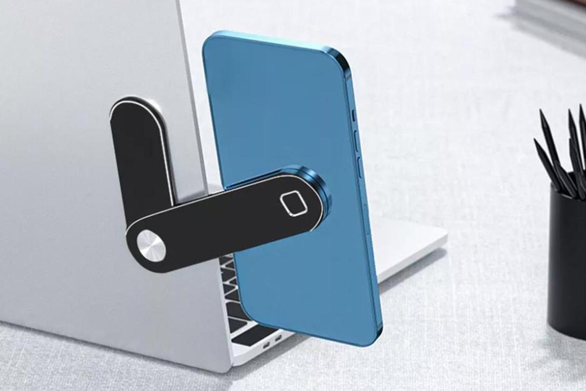 Portable PC Laptop Phone Holder Screens Expansion Mobile Side Mount Holder -Black