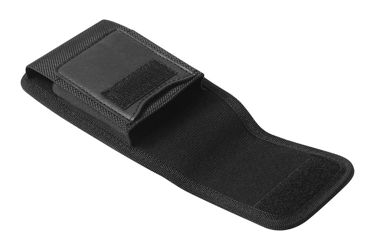 2Pcs Universal Black Oxford Cloth Phone Waist Pouch with Belt Clip and Card Holder Compatible with Most Smartphones - M