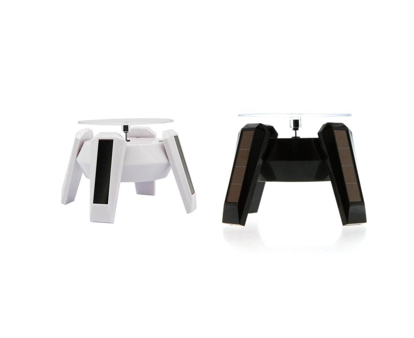 360-Degree Rotating Solar Display Stand Turntable Phone Holder with LED Light-White