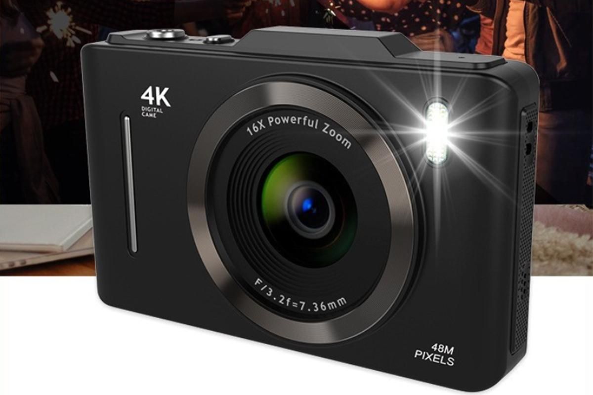 Digital Camera 4K Vlogging Camera for Photography with 32GB Card 48MP Portable Digital Camera with 16X Zoom - Black