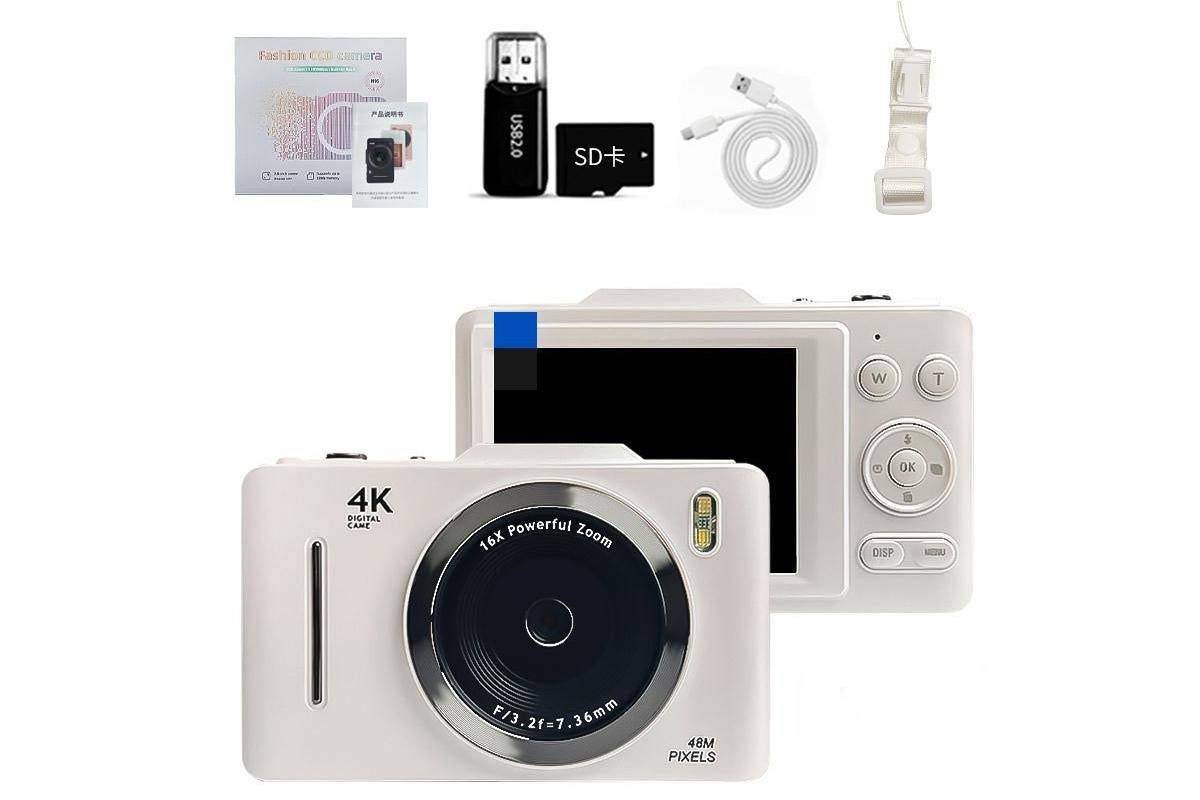 Digital Camera 4K Vlogging Camera for Photography with 32GB Card 48MP Portable Digital Camera with 16X Zoom - Black