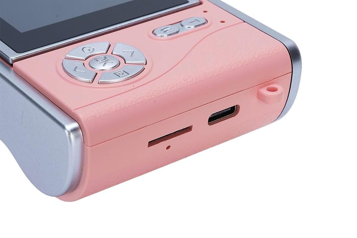HD 1080P Flip Screen Retro Digital Camera 2.4-inch Display with 64GB TF Card - Pink