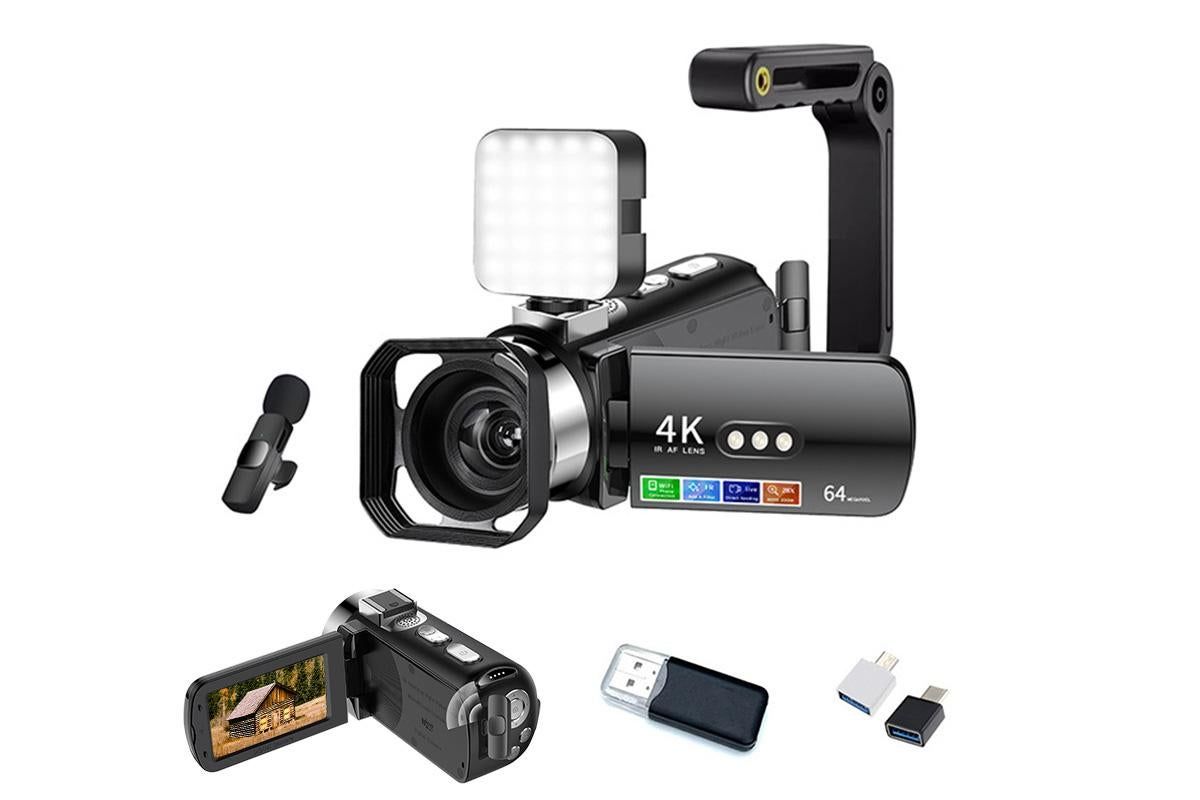 4K Video Camera Camcorder 64MP Vlogging Camera With 28X Digital Zoom for YouTube - Black Pro Version