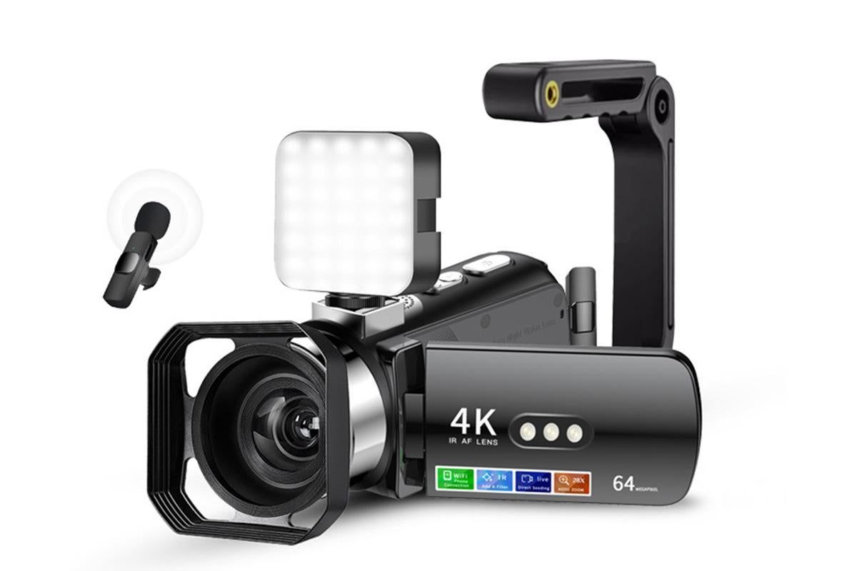 4K Video Camera Camcorder 64MP Vlogging Camera With 28X Digital Zoom for YouTube - Black Pro Version