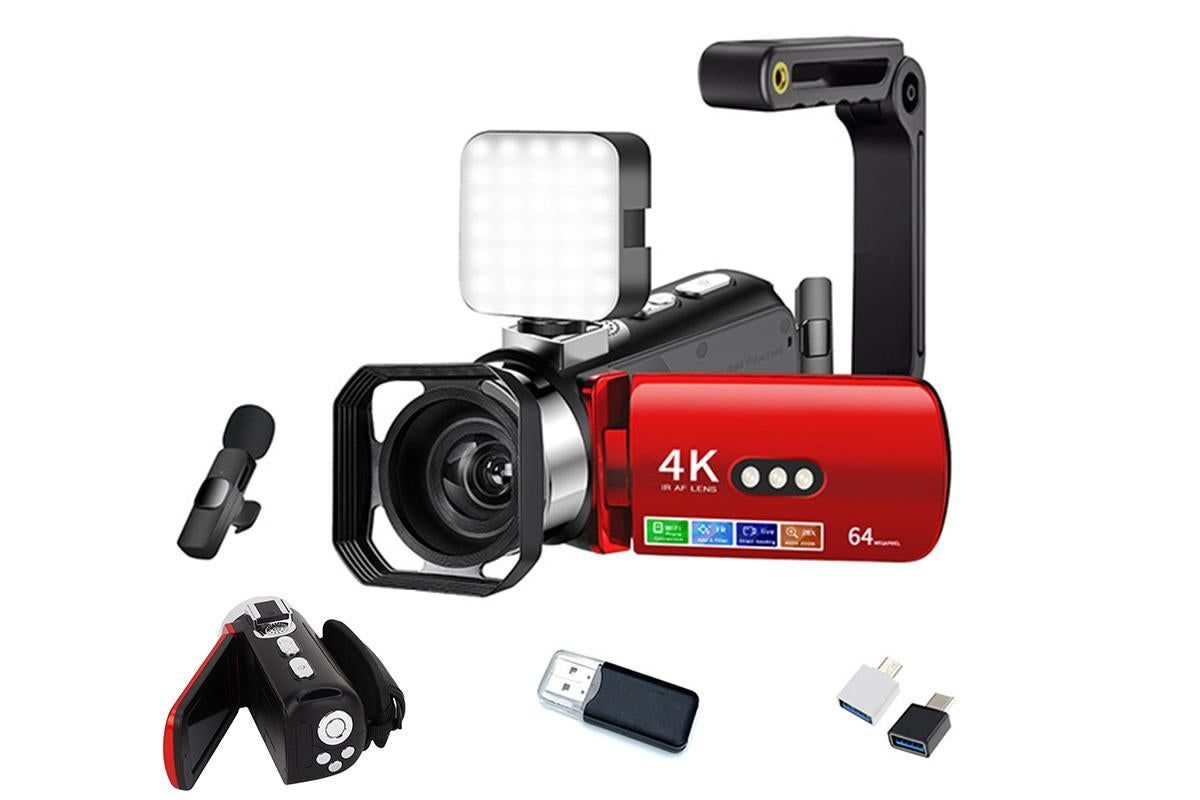 4K Video Camera Camcorder 64MP Vlogging Camera With 28X Digital Zoom for YouTube - Black Pro Version