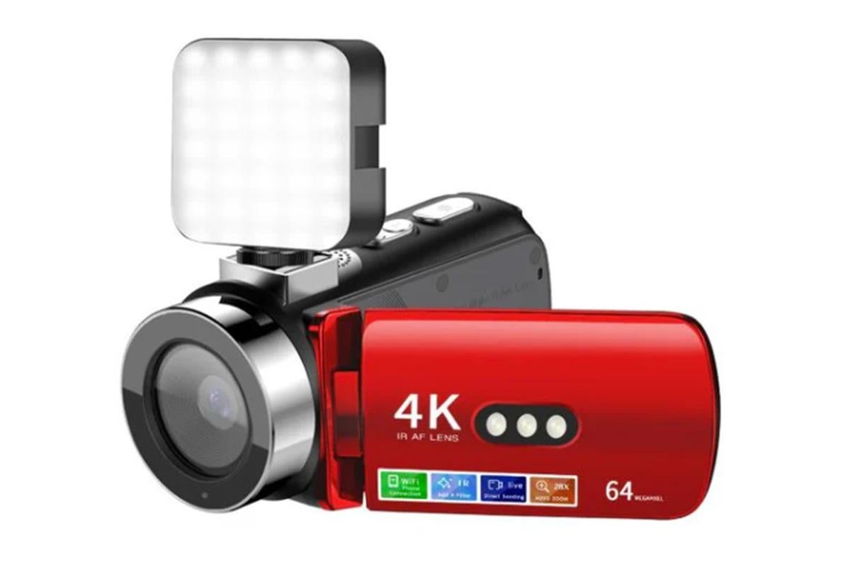 4K Video Camera Camcorder 64MP Vlogging Camera With 28X Digital Zoom for YouTube - Red Pro Version