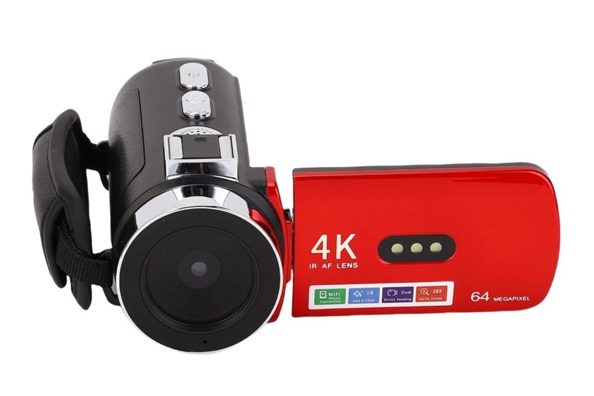 4K Video Camera Camcorder 64MP Vlogging Camera With 28X Digital Zoom for YouTube - Red Pro Version