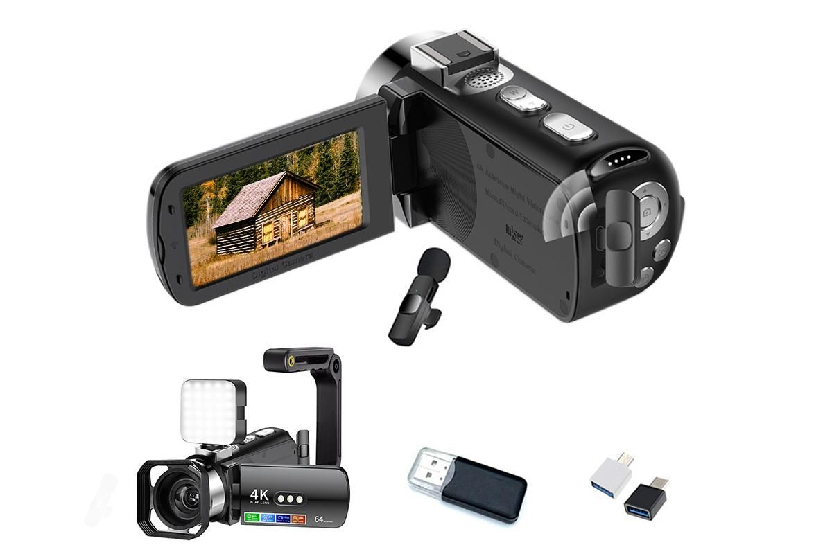 4K Video Camera Camcorder 64MP Vlogging Camera With 28X Digital Zoom for YouTube - Red Pro Version