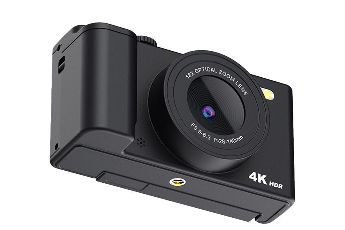 4K Digital Camera Flip Screen Autofocus for Vlogging and Photography Beginners - Black