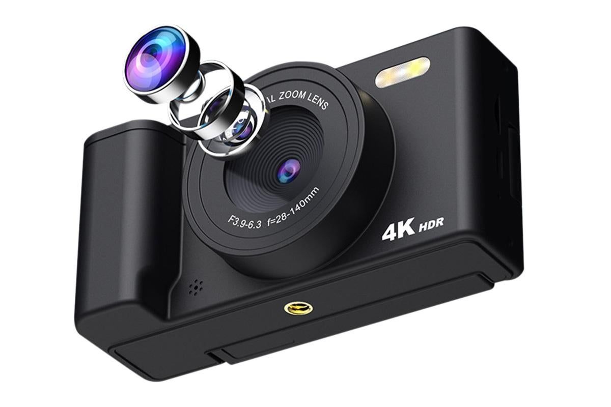 4K Digital Camera Flip Screen Autofocus for Vlogging and Photography Beginners - Black