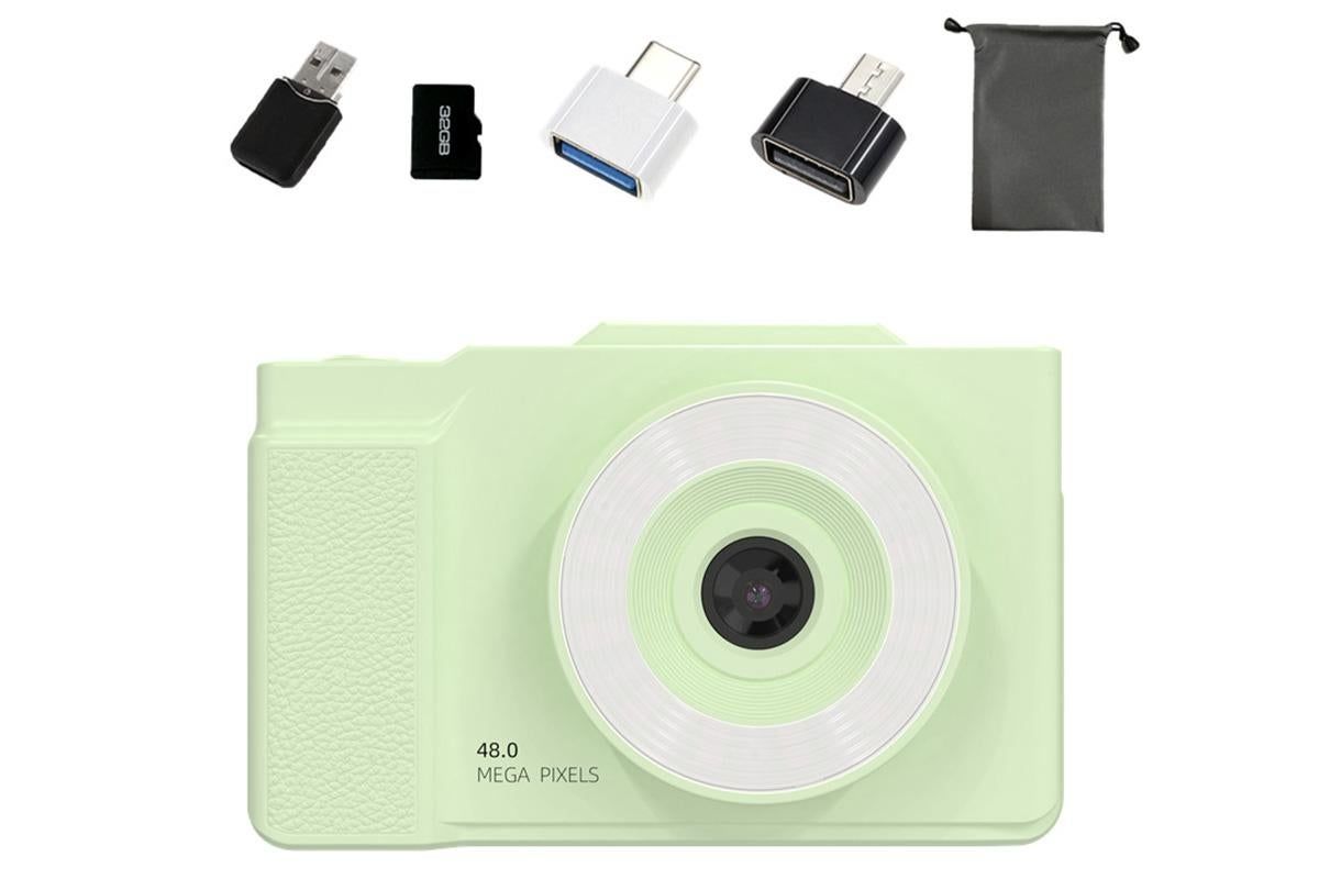 Digital Camera With 180 Degree Flip Screen 16X Digital Zoom Camera With 32G Memory Card -Green