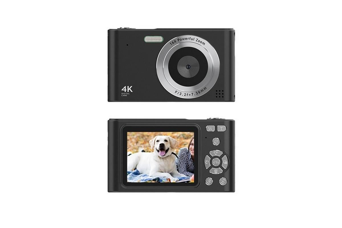 4K Digital Camera for Photography Vlogging Camera for YouTube Video 16X Digital Zoom with 32G Memory Card - Black