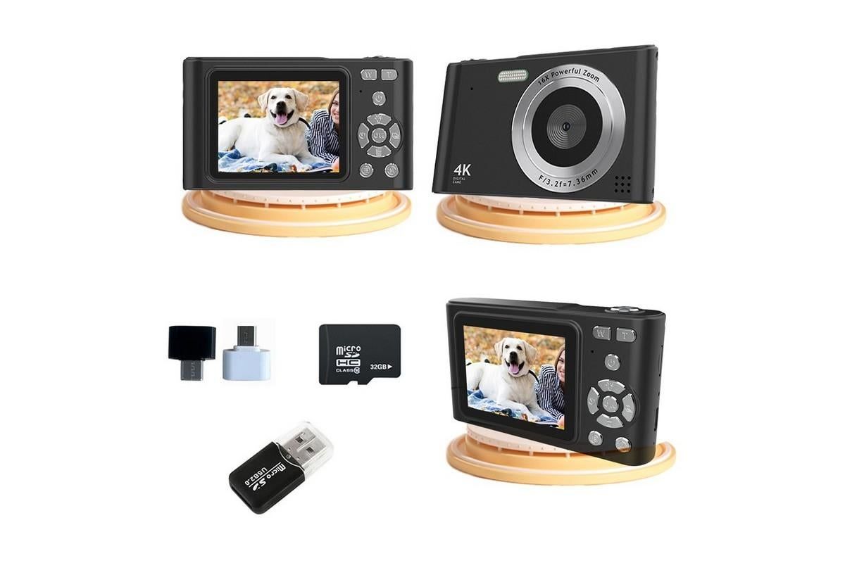 4K Digital Camera for Photography Vlogging Camera for YouTube Video 16X Digital Zoom with 32G Memory Card - Black