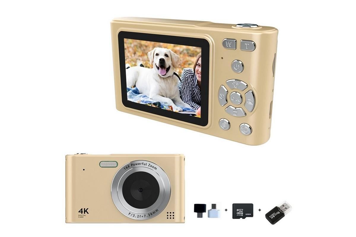 4K Digital Camera for Photography Vlogging Camera for YouTube Video 16X Digital Zoom with 32G Memory Card - Black