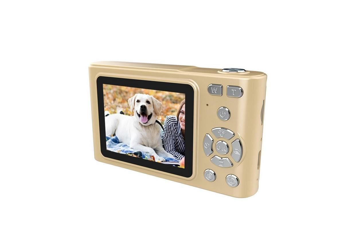 4K Digital Camera for Photography Vlogging Camera for YouTube Video 16X Digital Zoom with 32G Memory Card - Gold