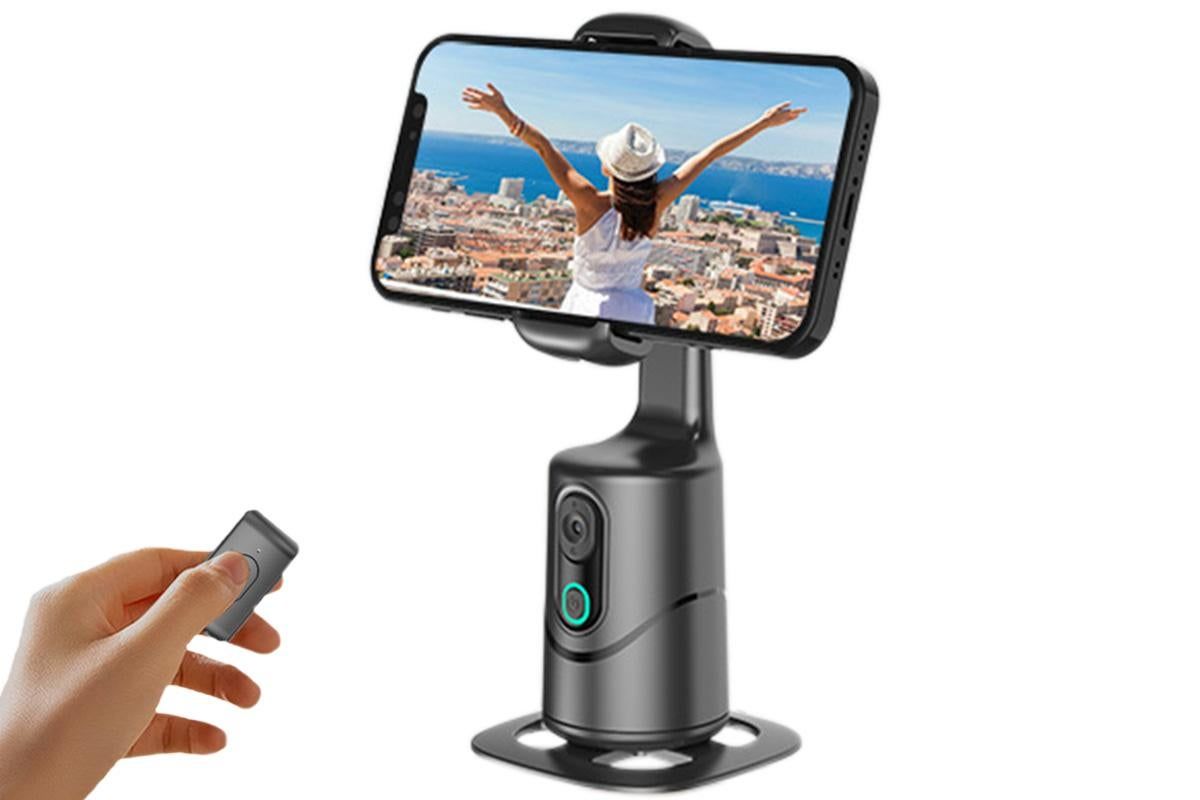 Auto Face Tracking Tripod 360° Rotating Auto Tracking Phone Stand with Remote Gesture Control for TikTok