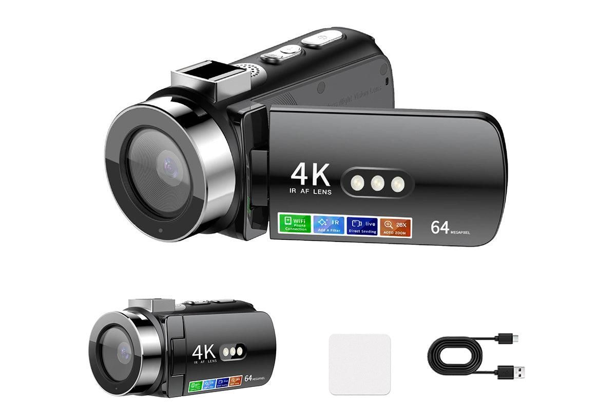 4K Video Camera Camcorder 64MP Vlogging Camera With 28X Digital Zoom for YouTube - Standard Version