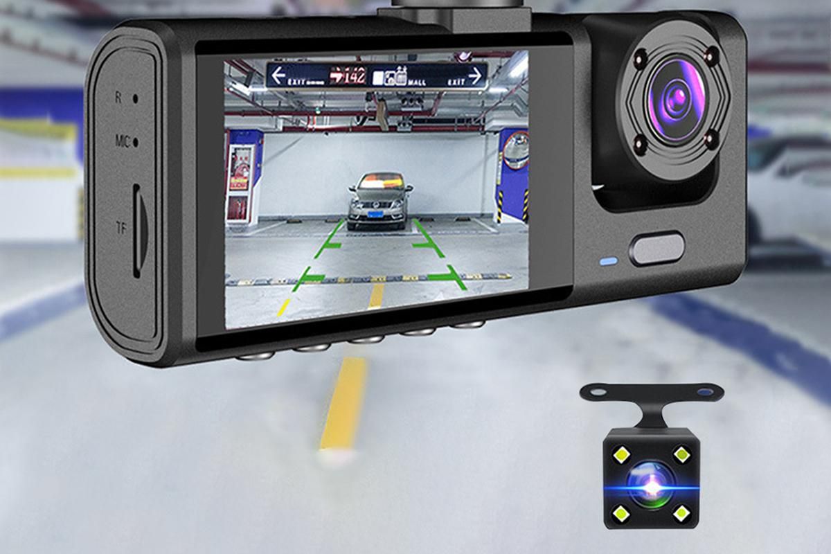 3 Channel Dash Cam Front and Rear Inside with 32GB SD Card 1080P Dash Camera Full HD 170 Degree Wide Angle Dashboard Camera