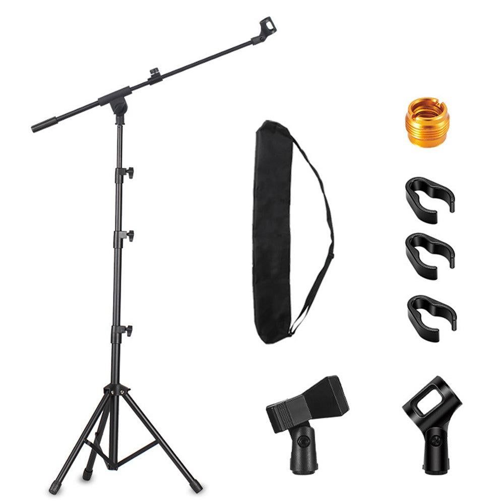 Universal Metal Mic Stand with Adjustable Height and Mic Clips