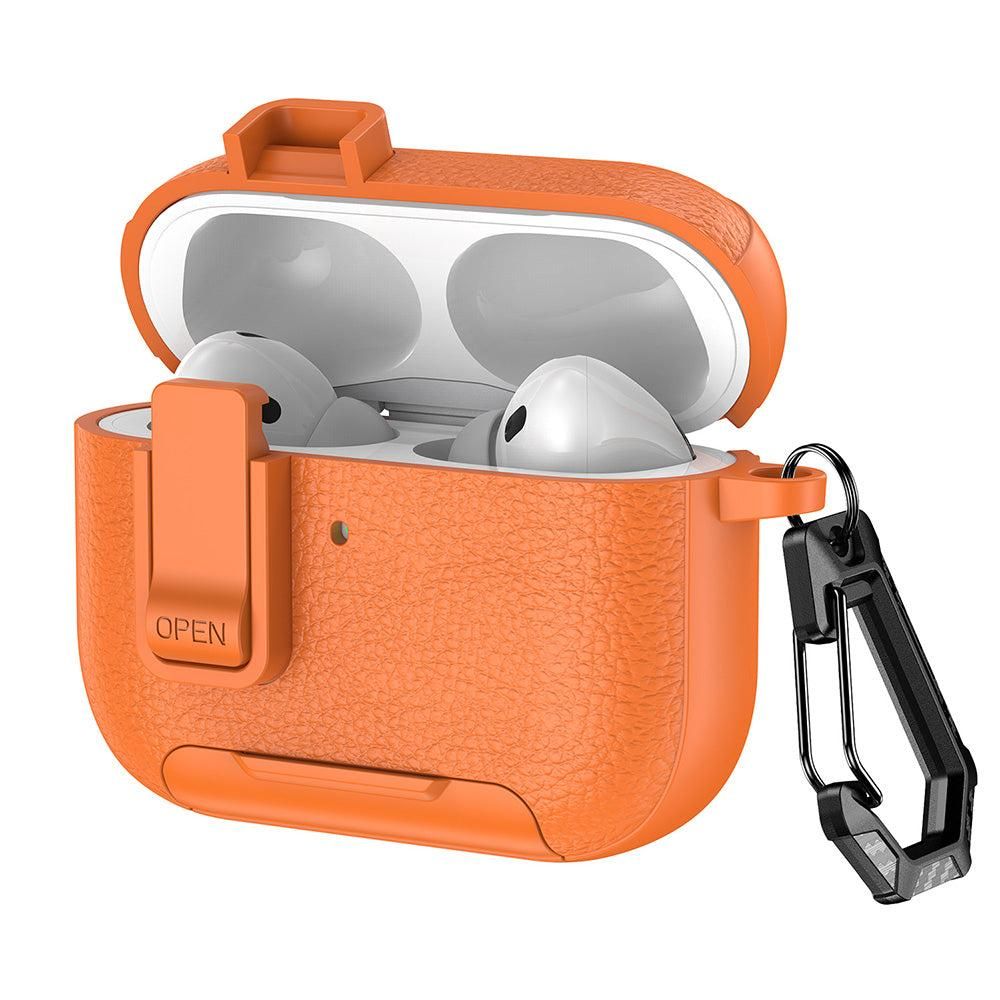 Protective Case Compatible With AirPods Pro 3 Shockproof Cover with Keychain Hook Orange