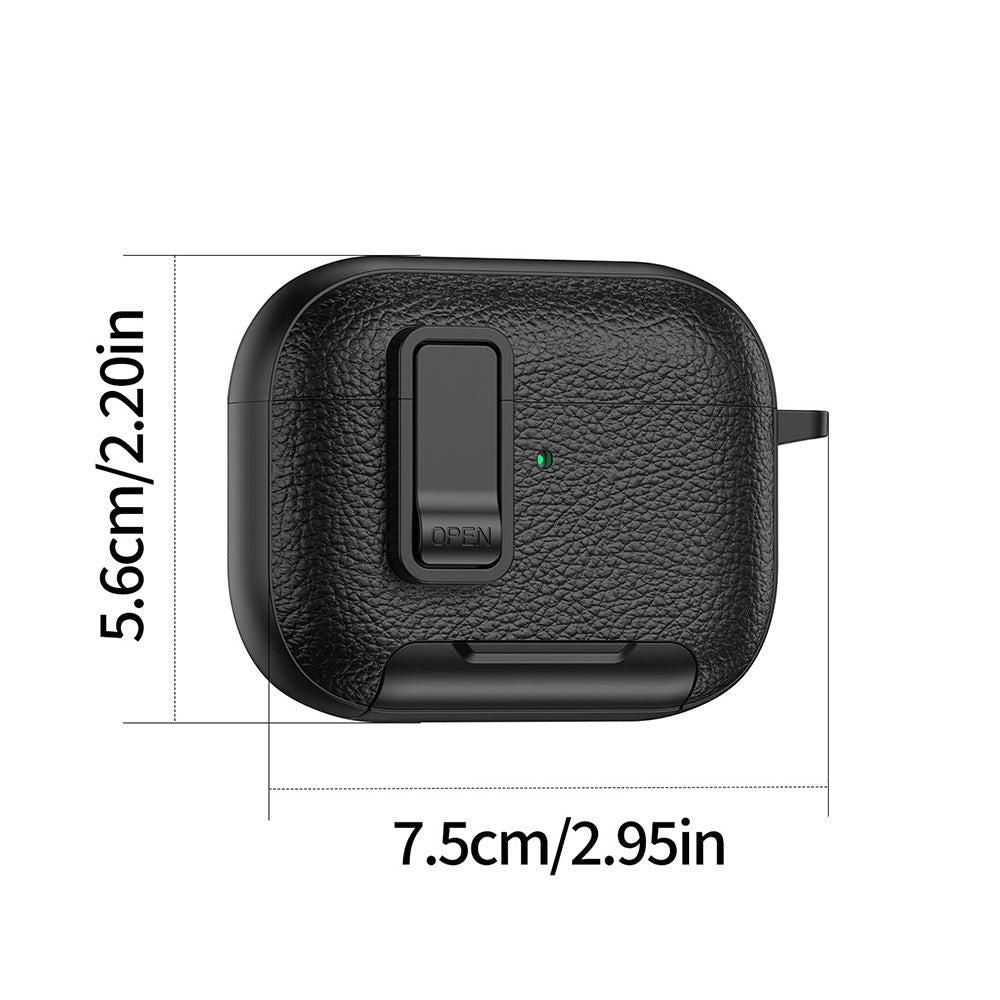 Protective Case Compatible With AirPods Pro 3 Shockproof Cover with Keychain Hook Black