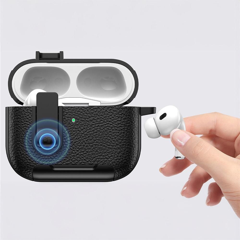 Protective Case Compatible With AirPods Pro 3 Shockproof Cover with Keychain Hook Black