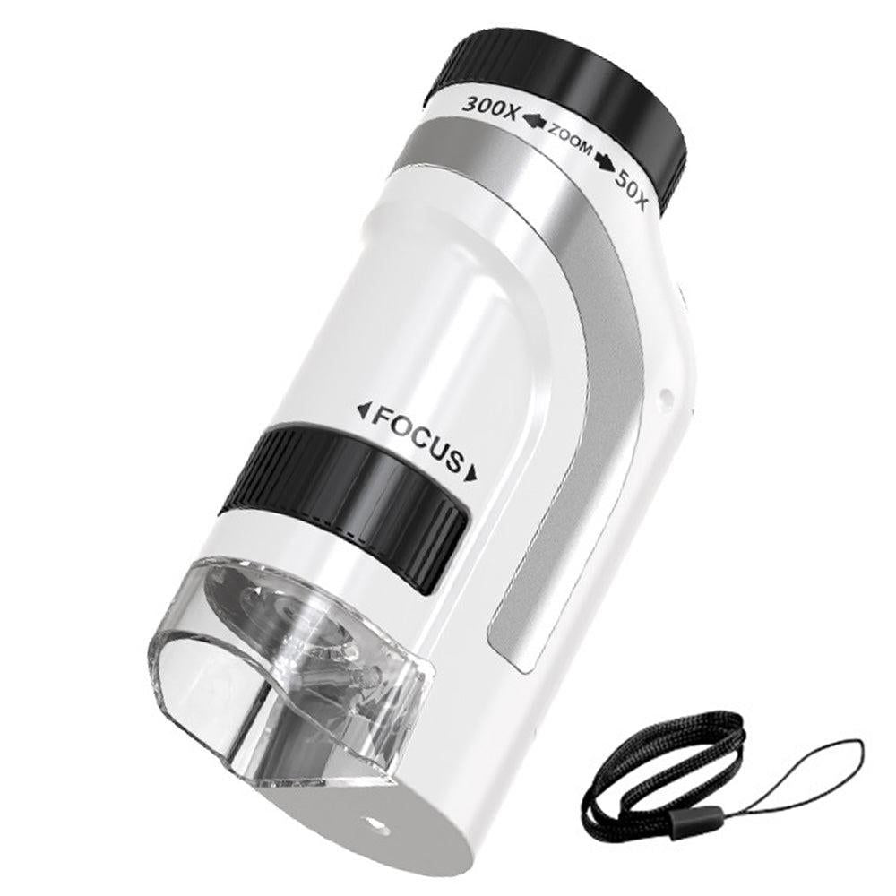 50X-300X Handheld Microscope with LED Lights Portable Pocket Zoom Pink