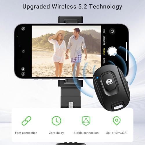 1 Pair Black Bluetooth Mobile Phone Camera Remote Control Rechargeable Shutter