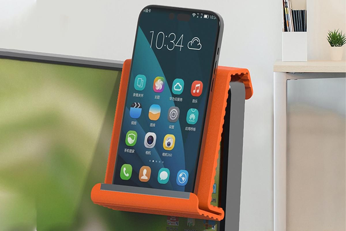 Portable Silicone Phone Stand Desk Holder for Office Travel Airplane-Orange