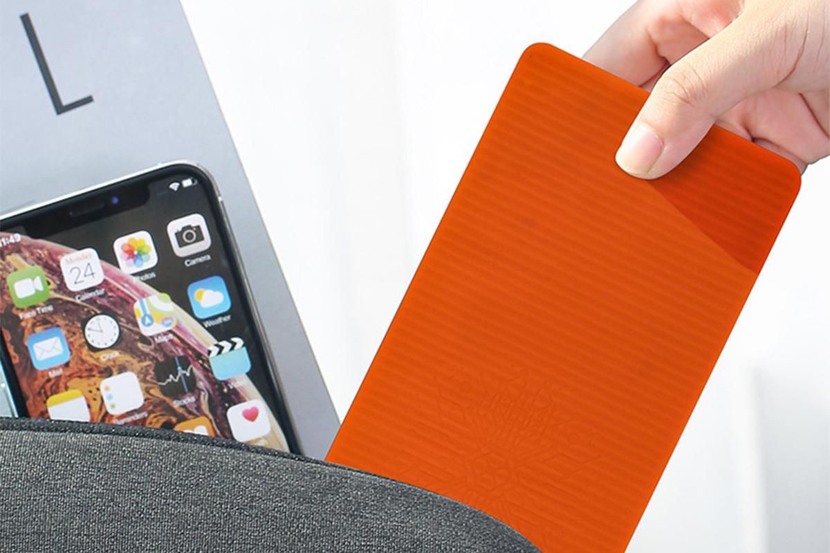 Portable Silicone Phone Stand Desk Holder for Office Travel Airplane-Orange