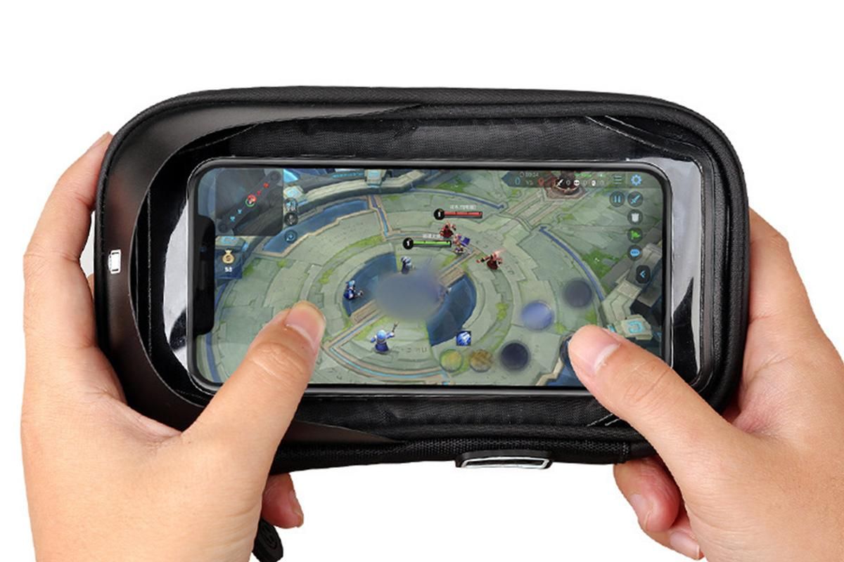 Waterproof Bike Phone Holder Fully Enclosed Touch Sensitive Phone Mount-Black