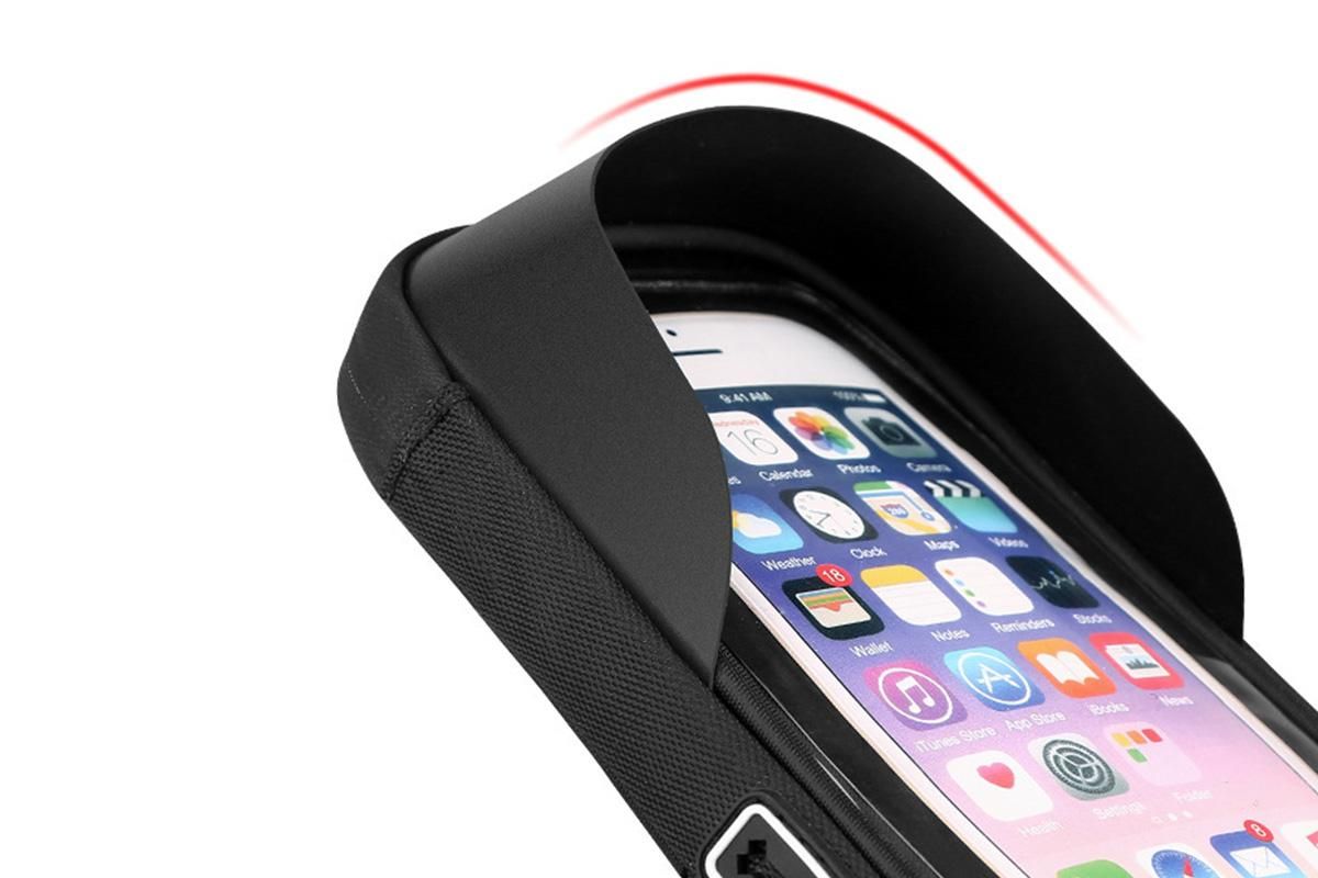 Waterproof Bike Phone Holder Fully Enclosed Touch Sensitive Phone Mount-Black