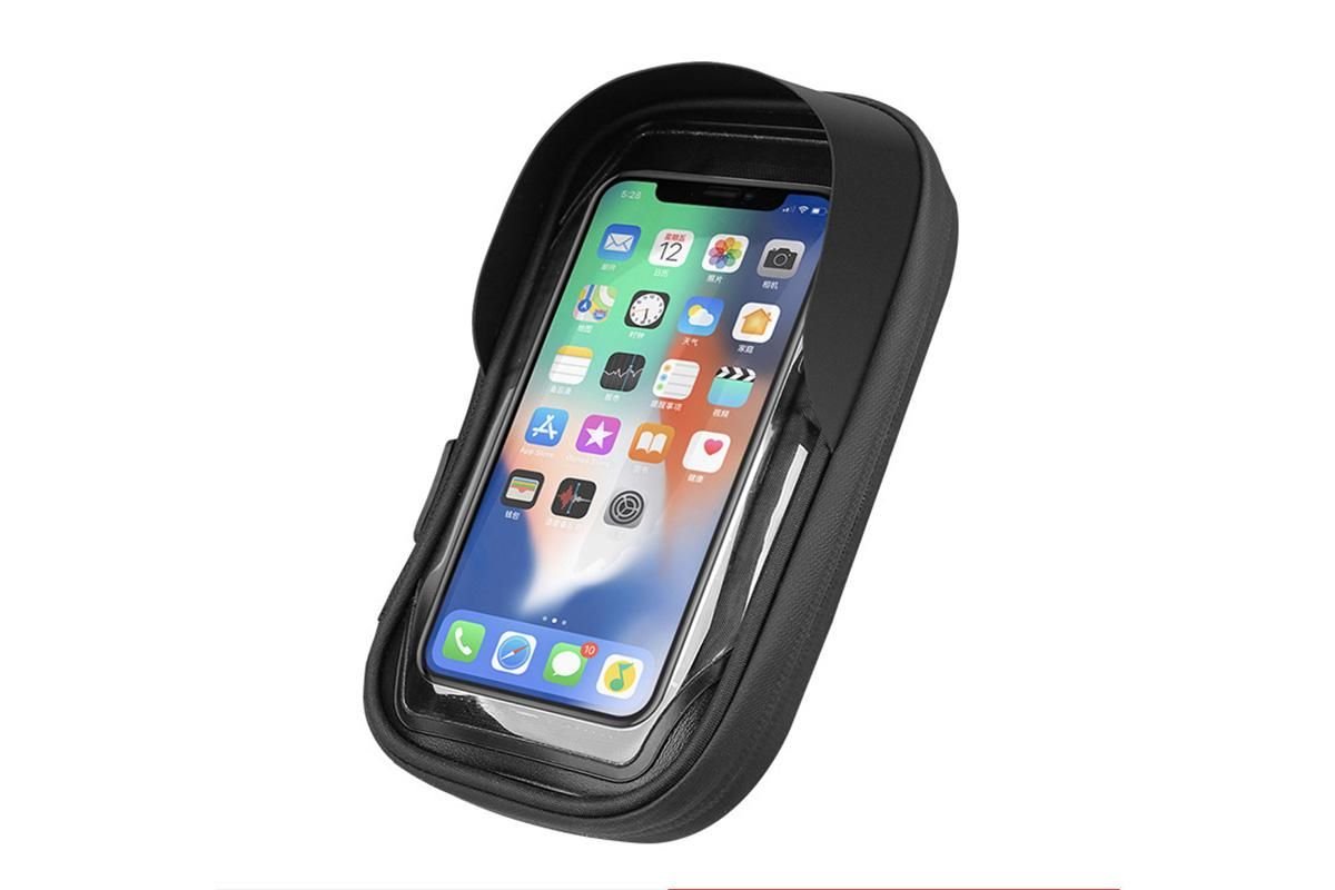 Waterproof Bike Phone Holder Fully Enclosed Touch Sensitive Phone Mount-Black