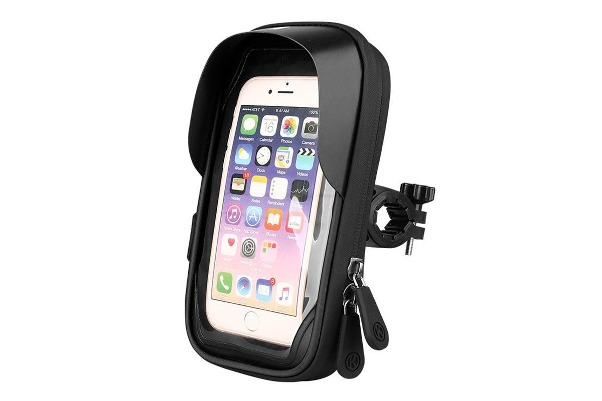 Waterproof Bike Phone Holder Fully Enclosed Touch Sensitive Phone Mount-Black