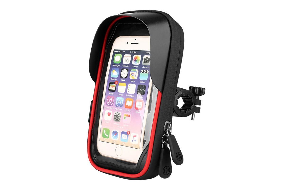 Waterproof Bike Phone Holder Fully Enclosed Touch Sensitive Phone Mount-Blue