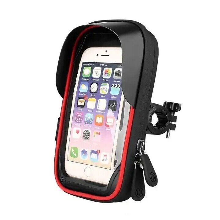 Waterproof Bike Phone Holder Fully Enclosed Touch Sensitive Phone Mount-Red
