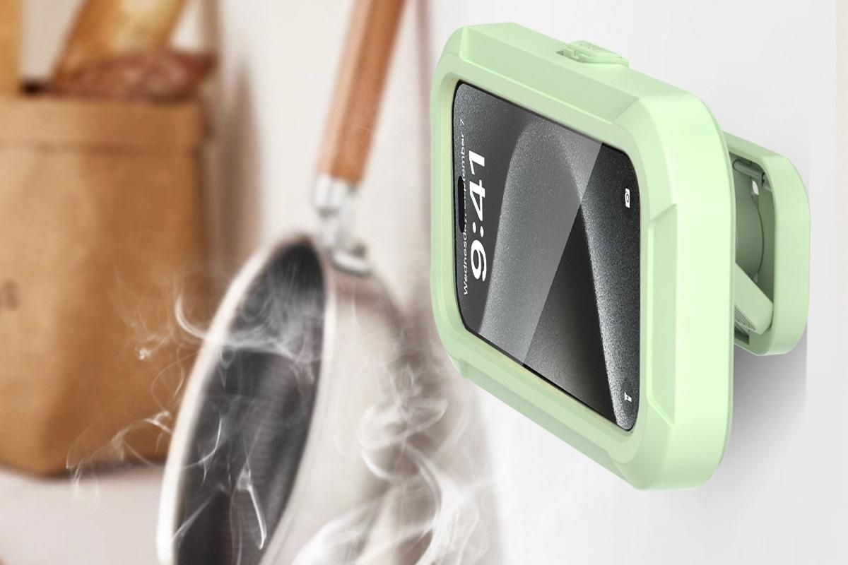 Waterproof Anti-Fog Rotating Shower Phone Holder for Bathroom-Light Green