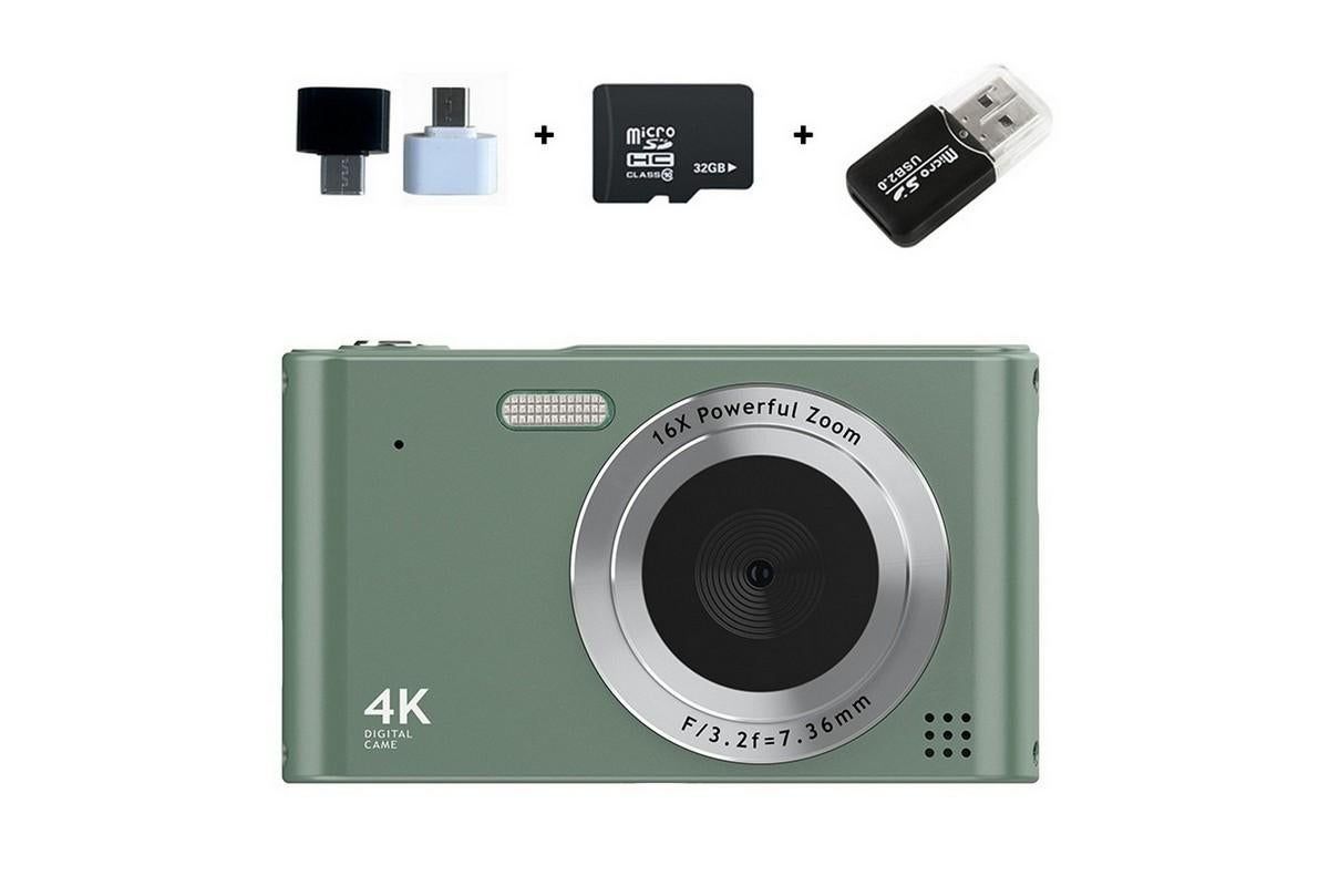 4K HD Digital Camera With 32G Memory Card-Green