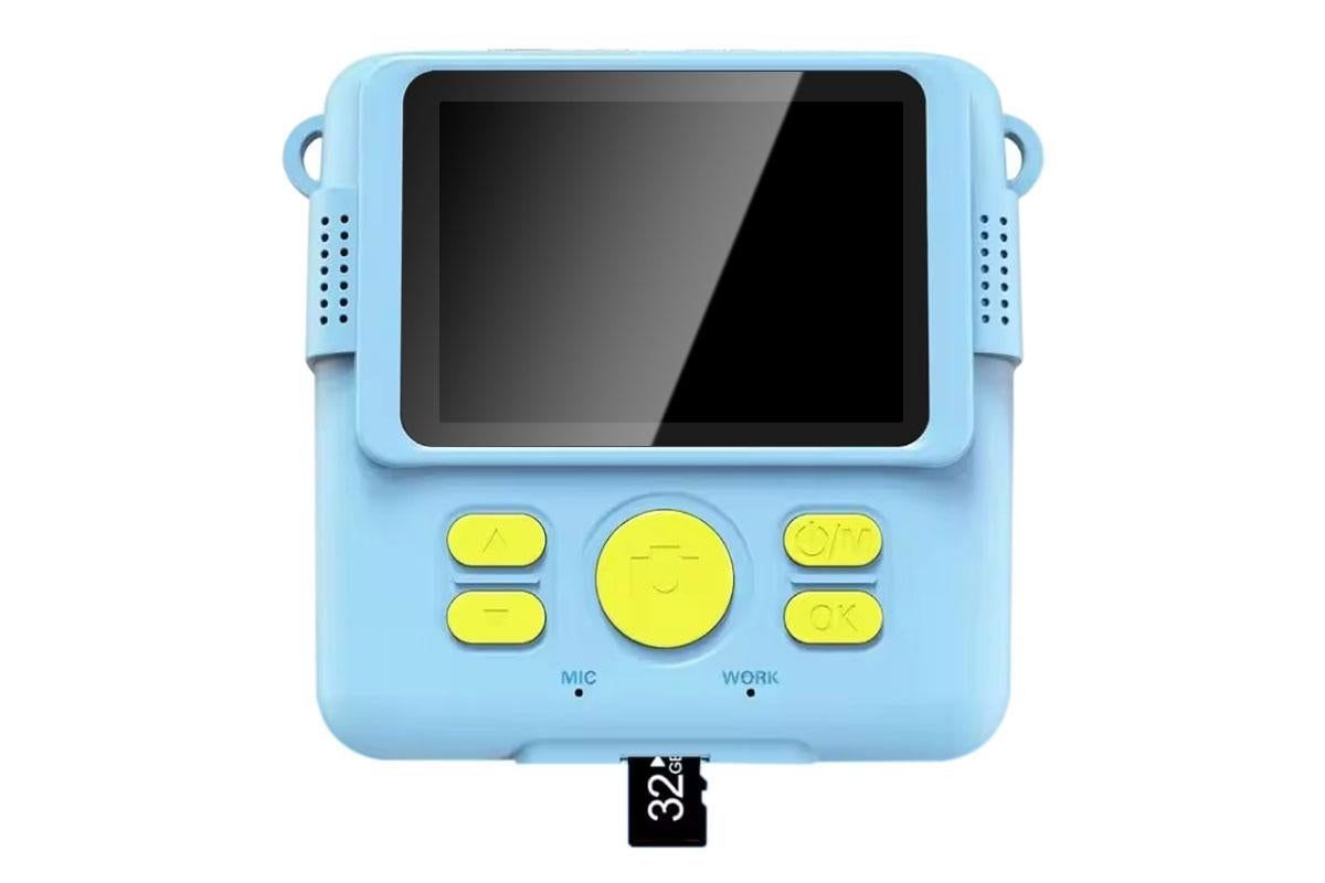 Instant Print Camera for Kids Zero Ink Print Photo Camera with 32G TF Card-Blue