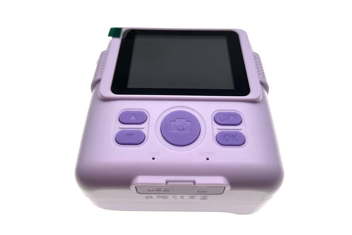 Instant Print Camera for Kids Zero Ink Print Photo Camera with 32G TF Card-Purple